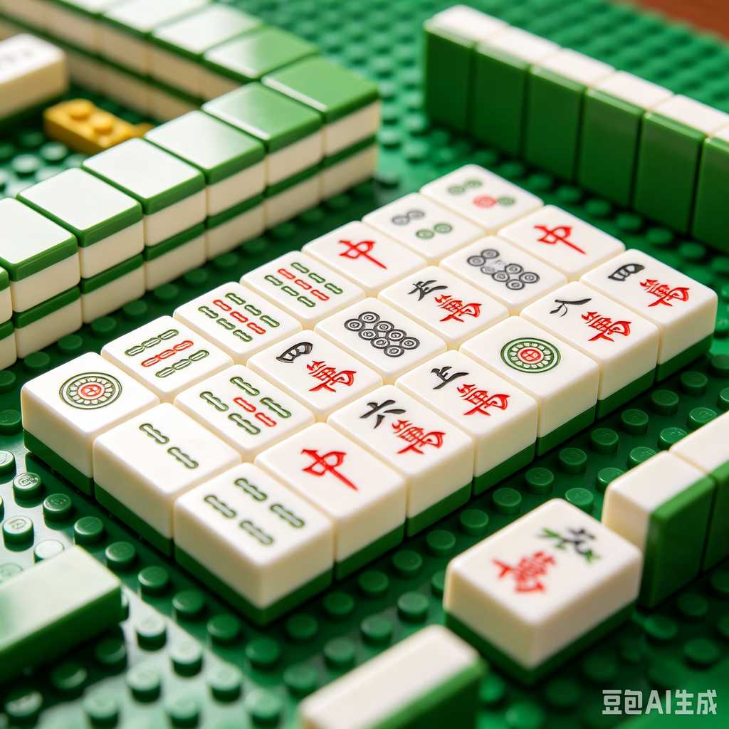 vintage text mahjong set